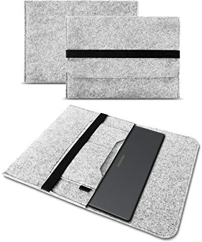 UC-Express Laptop Schutzhülle - robuste Notebook-Schutztasche - hochwertige Laptop-Tasche aus Filz - kompatibel mit Medion Akoya E14412 14 Zoll Geräten, Farbe:Hell Grau