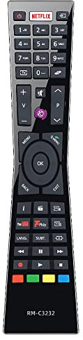 Gvirtue RM-C3232 RMC3232 RMC-3231 Remote Control Compatible with JVC 4K UHD LED LCD TV LT-24C660 LT-24C661 LT-32C660 LT-32C661 LT-40C860 - No Setup Required - (Netflix F-Play and YouTube Buttons)
