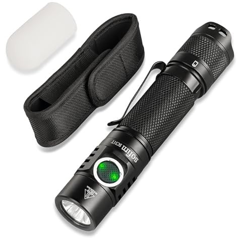 Rechargeable Tactical Torch with Holster - Sofirn SC31T Super Bright LED Torches, Powerful Torches for Emergencies, 2000lm Pocket Hand Flashlight for Home Camping Hiking, Battery Powered, Waterproof