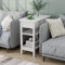 HOCSOK Beistelltisch 2er Set, Beistelltisch Couch, Sofatisch Weiß Kaffeetisch mit Stauraumür Kaffee und Laptop, Wohnzimmer, Schlafzimmer, Balkon, 60 x 30 x 60 cm