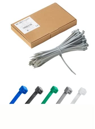 Kabelbinder 100 Stück Grau, 200 mm x 4,8 mm, UV-Beständige Mehrzweck-Kabelbinder für den Einsatz im Außen- und Innenbereich, Kabelmanagement für Haus, Büro, Garten, Garage, Werkstatt, Zäune
