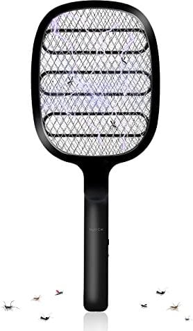 Night Cat Elektrische Fliegenklatsche 3000V Fliegenfänger Fliegenfalle Fliegenklatsche Elektrisch Schlager Swat Gegen Fliegen Anti Mücken Wespen Moskito Elektro Fly Insekten Killer Zapper USB C Ladung