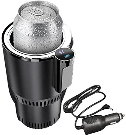 TOPINCN 2-in-1 Car Cup Warmer Cooler, Smart Car Cup Mug Holder Auto Car Cooling and Heating Cup Holder Car Tumbler Holder Practical Car Refrigerator Cooler Insulation Drink Cooler Cup (black)