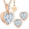 Schmuck Set Damen Rosegold vergoldet Silber 925 Herz Schmuckset 3tlg Weihnachten Kette Ohrringe Set Halskette Ich Liebe Dich Schmuck Geschenk Frau Ehefrau Freundin Geburtstag Hochzeitstag Jahrestag