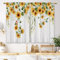 Laifzere Tende da cucina rustiche motivo legno con girasole e girasole, piccole, corte, per bar, piante floreali, per bagno, 2 pannelli (60 x 99 cm)