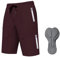 Logas MTB Herren Radlerhose,Herren Mountainbike Shorts Atmungsaktiv Radhose ，MTB Shorts für Männer mit 6 Taschen,Burgunderrot,L