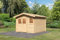 CHILLROI® Karibu Blockbohlenhaus naturbelassen inkl. Fußboden und Dacheindeckung Holzhaus Gartenhütte ver. Modelle (Comfort 1 Maße 239x297x297 in cm)