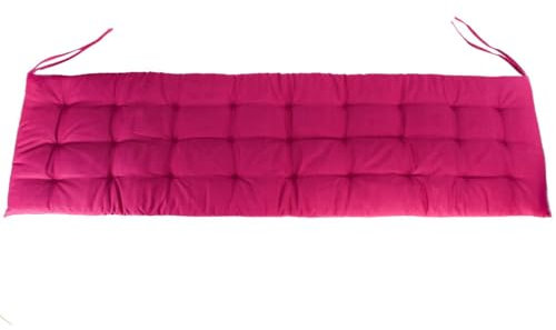 Marabella Auflage für Gartenbank 150 x 40 x 4 cm Sitzpolster mit Steppung und Bändchen, Farbe:Bordeaux