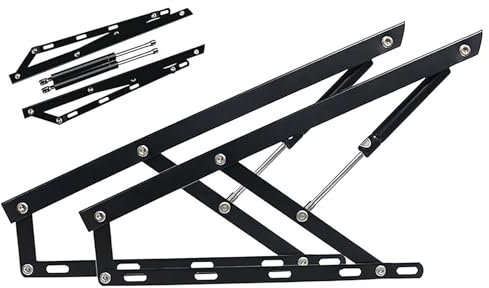 2 Stück Hochleistungs-Gasdruckfederscharniere für Bettkästen, Große Scharniere, Hebeaufbewahrung Bett, Sofa, Scharnier Deckelstützscharnier,Scharnier für klappbare Bettkästen(Frankreich,80cm/2.6ft)
