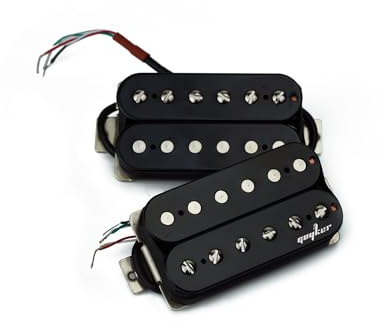 Guyker Micros Humbucker pour guitare électrique, ensemble de micros à double bobine Alnico 5 ouverts pour manche/chevalet de remplacement, HBA5-BK