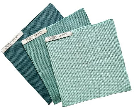 3-er Pack +++ Solwang Wischtücher +++ aqua-mint-petrol +++ gestrickt aus 100% Bio Baumwolle +++ EUR 4,65/St.