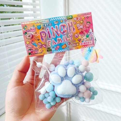 Squishy Toy, Katzenpfoten Squeeze Toys Süße Weiche Cat Squishy Spielzeug Squishy Spielzeug Pinch Family Anxiety Toy Neuartige Fidget-Spielzeuge für Antistressball Erwachsene Kinder (blau)