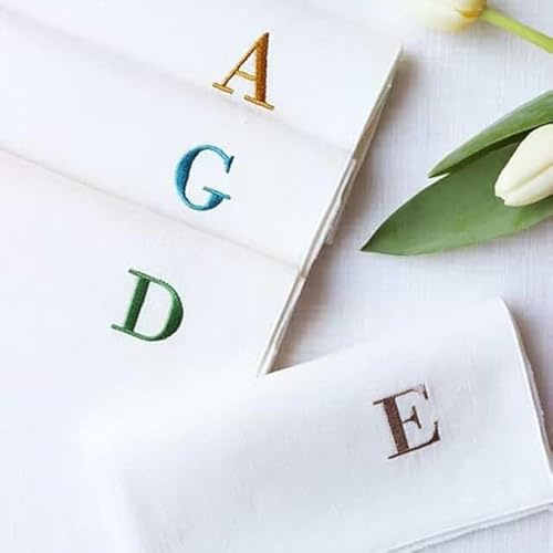 Serviette aus Leinen für Weihnachten – personalisierbar mit Text oder Namen (Weiß)