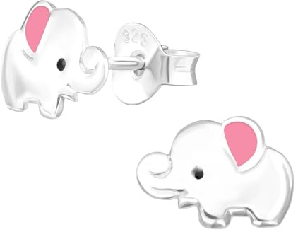 Monkimau Elefant Kinder Ohrringe | 925 Silber | Mädchen Ohrstecker Schmuck | Hypoallergen & Nickelfrei | Kinderohrringe Geschenkidee