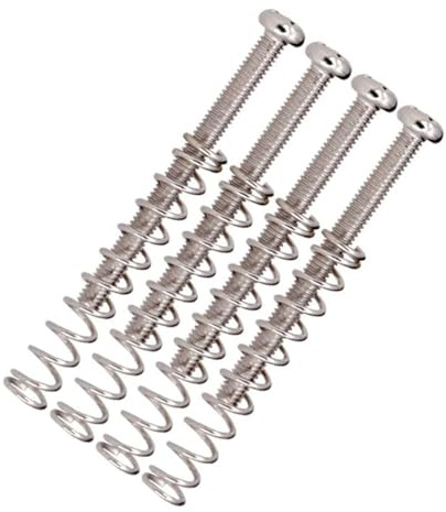 Kit di 4 viti e molla per pickup humbucker, viti M3 x 30 mm e kit di molle per chitarra elettrica, humbucker, parti per chitarra elettrica (argento)
