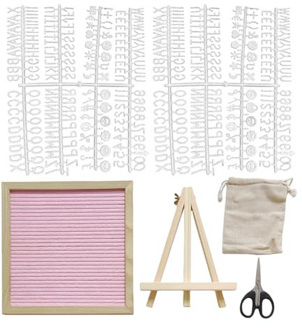 Tabla de letras intercambiable, placa de letras con marco rústico, tabla de letras de fieltro en cuadrada para escuela, aula, anuncio de embarazo, restaurante, cafetería, boda, cumpleaños