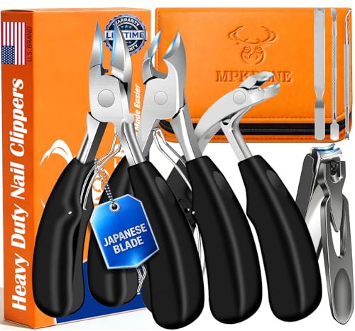 2026 Heavy Duty Toenail Clippers for Thick Nails, 7-in-1 Pedicure Kit with Catcher for Seniors & Men, Professional Wide Jaw Ingrown Toe Nail Clipper Set, Podiatrist Tool