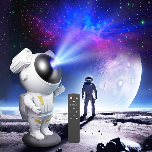 WIEDALK proyector astronauta, LED cielo estrellado, luz nocturna galaxia, luz nocturna astronauta, proyector planetario con temporizador y mando a distancia, regalo para niños y adultos