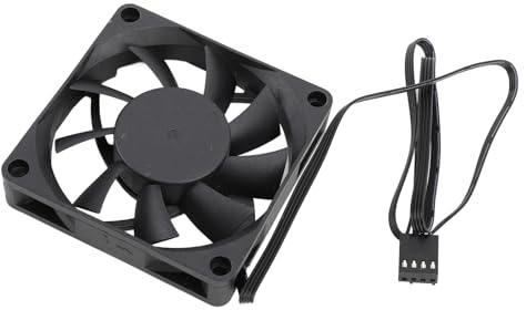 SIXRUN 70mm PWM Fan, Dual Ball Bearing Quiet Cooling Fan with 4 Pin Temperature Control 2500RPM for PC Cases