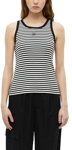 s.Oliver Geripptes Top im Slim Fit mit Stickerei