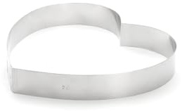 DE BUYER -3077.24 -cercle inox coeur ø 24cm ht 4cm | Fabriqué en France, pour réaliser des desserts romantiques, pour la Saint-Valentin