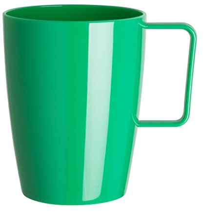 Olympia Kristallon Becher-Set mit Kunststoffgriff aus Polycarbonat, 284 ml (12 Stück), grün, bruchsicher, Picknickbecher, kalte und heiße Getränke bis 100 °C, spülmaschinenfest, CE287