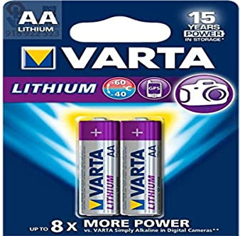 Varta 6106301402 - Pack de 2 Pilas de Litio (AA, 1.5V) Color Plateado