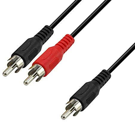 Waytex 21150 Câble RCA audio 1 RCA mâle vers 2 RCA mâle 5m