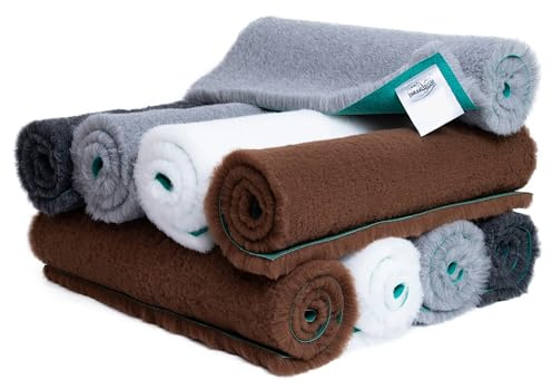 Vet Fleece Bedding | Vet Bed Original Greenback | Puppys and Dogs | Dog Bedding Ideal Whelping | 118 x 30 (3.00m x 0.75m) - White | Durable | Quick Drying | Washable | Whelping Mat | Dog Bed