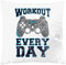 style3 Gamer Workout Kissen mit Füllung 28 x 28 cm Baumwollbezug, Farbe:Weiß