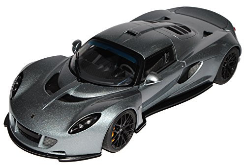 AUTOart Hennessey Venom GT Spyder Silber Grau Basis Lotus Elise 75402 1/18 Modell Auto mit individiuellem Wunschkennzeichen