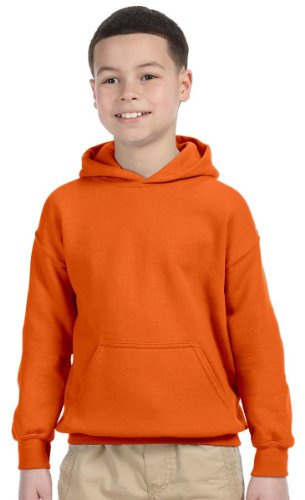 Gildan Heavy Blend Adult Hooded Sweatshirt, Orange, Size M, Air Jet Spun Yarn