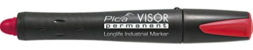 Pica 990/40 Permanentmarker/Industrial Marker | extrem unempfindlich und vielseitig, wasserfest, trocknet nie aus | Farbe: rot, Minendurchmesser: 10 mm, Länge: 85 mm