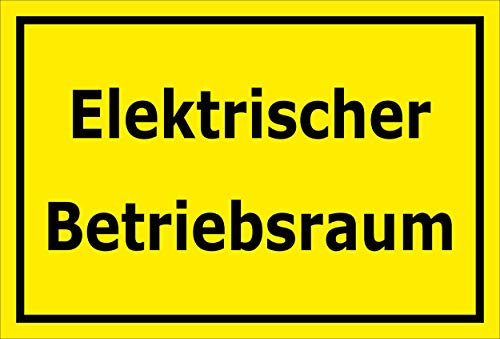 Melis-Folienwerkstatt Schild - Elektrischer Betriebsraum - 30x20cm | Bohrlöcher | 3mm Hartschaum – S00070-136-C -20 VAR