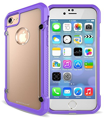 TECHGEAR iPhone SE 2020, 8/7 Case - Fusion Armour Premium Slim Hybrid Tough Bumper Case Heavy Duty Protection Cover Compatible with Apple iPhone SE 2020, 8, 7 (4.7), Purple
