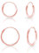 Bijoux Femme Or 18 Carats - Boucles d'Oreilles et Créoles - Or Rose - 12 mm