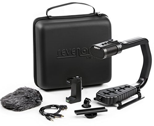 Sevenoak Deluxe MicRig Universal Video Grip Handle with Integrated Stereo Microphone, Windscreen, & Bonus Shoe Extender Bracket for DSLR Cameras, iPhone/Android Smartphones & GoPro HERO3+ & HERO4