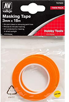 Vallejo - Modellbauklebeband, 3 mm x 18 m - Plastikmodellbau, Werkzeug, Weiß