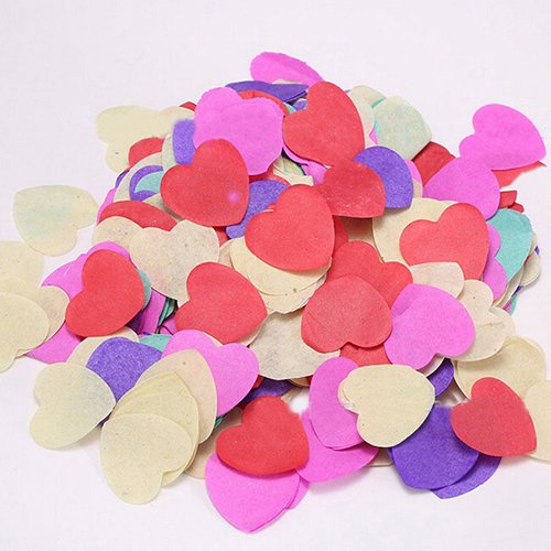 Greenlans Heißes Papier-Konfetti, biologisch abbaubar, Regenbogen-Herzen, 1000 Stück