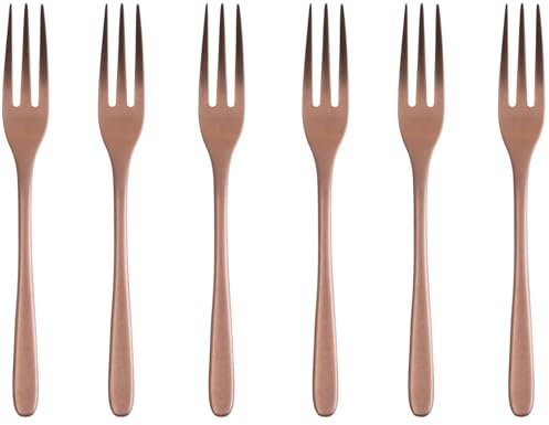 Sambonet Rosenthal Kupferbesteck Kuchengabeln Kupfer - Taste Vintage - 6-teilig - Spülmaschinenfest