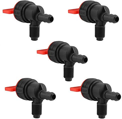 Zerodis 5 x 90°-Gas-Absperrventile, 0,6 cm (1/4 Zoll), gerades Absperrventil für 494768 493960 698183 698181 ATV Go Kart Rasenmäher Bike
