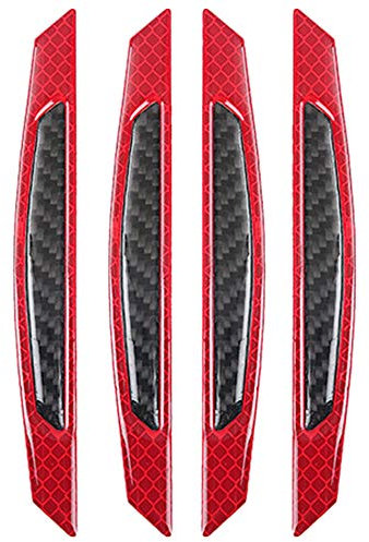 ZYTC car Anti-collision Sticker Door strip Open Sticker Reflective Guards Bumper Scratch Anti-Collision Protectors night Safety Warning Decal Door Trim Accessories Fit for Most Car(Red+Black)