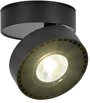 LANBOS 12W LED Aufbauleuchte Deckenleuchte/Deckenspots, Deckenfluter, Deckenstrahler, Decken-Lampe, Wand-Lampe/10x10x6CM/ COB Lampe/Aluminium (schwarz+Naturmweiß)