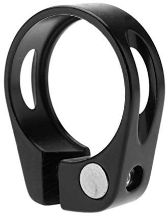 VOANZO 2 PCS MTB Bicycle Seat Tube Clamp 31.8 Aluminium Alloy Mountain Road Bike Seatpost Seat Post Clamp Tube Clip (Black)