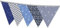 Wimpelkette Kinderzimmer, Stoff Wimpelkette für Babyzimmer Deko Junge & Mädchen - farbenfrohe Girlande Kinderzimmer Deko & Stoff-Girlande Längen - (200cm, Blau/Grau)
