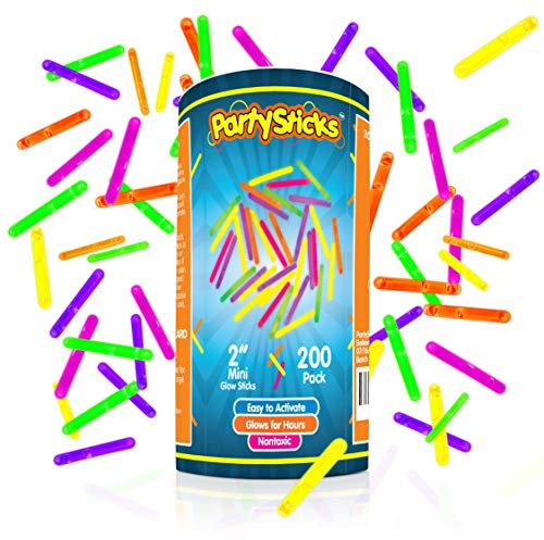 PartySticks Mini-Leuchtstäbe, leuchtet im Dunkeln, klein, für Ostereier, 5 Farben, Neon-Lichtstäbe, Großpackung, Partyzubehör, Osterkorbfüller, Party-Set, Hochzeiten, Klassenzimmer-Dekorationen,
