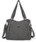 ZOCAI AngelKiss Handtasche Damen Schultertasche Multifunktionale Umhängetaschen Gewaschenes Veganes Leder Wasserdicht mit Reißver Schlusstaschen Reißverschlusstasche (Grau)