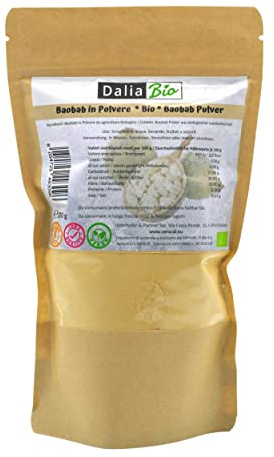 Dalia - Baobab Biologica In Polvere - 250 Gr | da coltivazione biologica controllata | senza glutine e Vegan