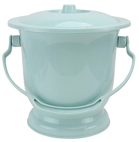 Chamber Pot Urinal Bottle Urine Pots Bucket with Lid Handle Portable Potty Urinal for Women Men Elderly Kid Blue