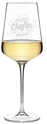 KIXY Leonardo Weißweinglas 560 ml Weinglas mit Gravur Geschenk Weihnachten - Die beste Chefin der Welt, Mehrfarbig